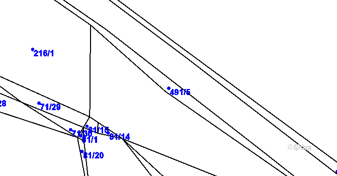 Parcela st. 491/5 v KÚ Broučkova Lhota, Katastrální mapa