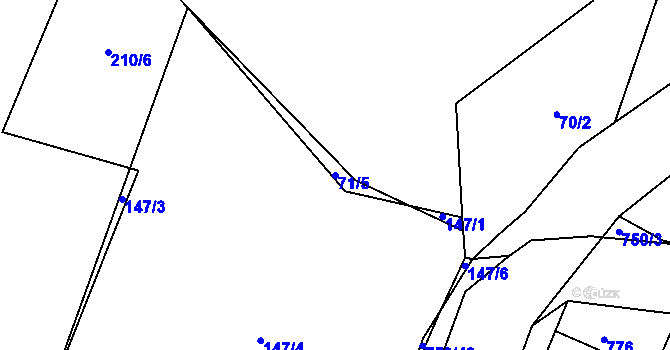 Parcela st. 71/5 v KÚ Jeníčkova Lhota, Katastrální mapa