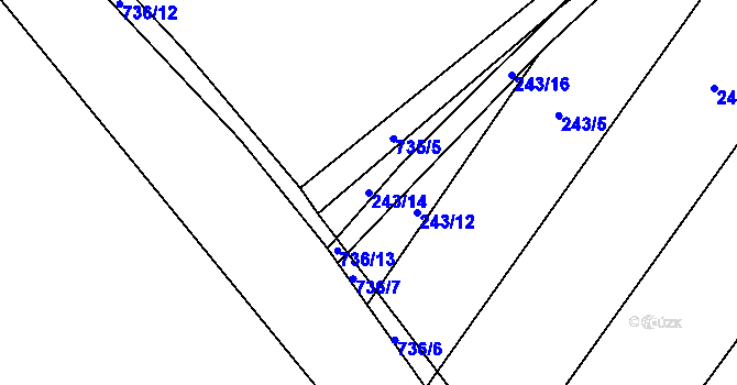 Parcela st. 243/14 v KÚ Jeníčkova Lhota, Katastrální mapa