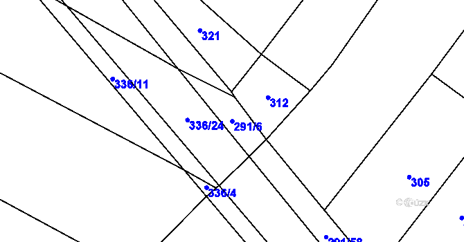 Parcela st. 291/6 v KÚ Jeníčkova Lhota, Katastrální mapa
