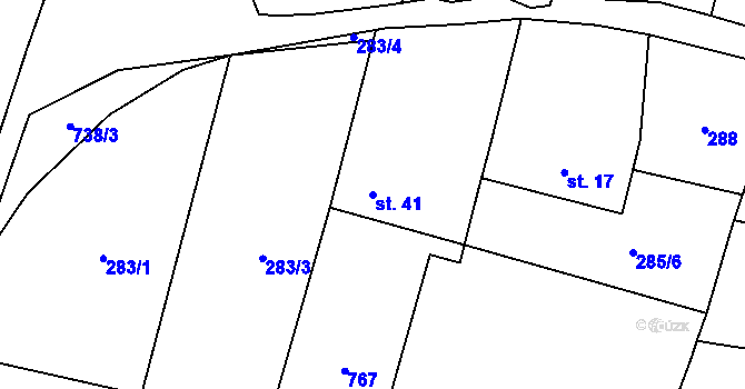 Parcela st. 41 v KÚ Jeníčkova Lhota, Katastrální mapa