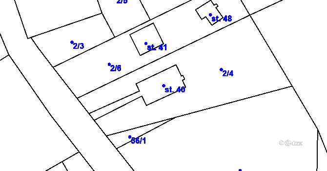 Parcela st. 40 v KÚ Hleďsebe, Katastrální mapa