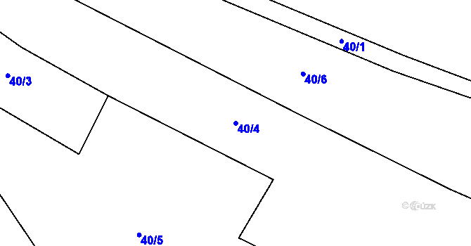 Parcela st. 40/4 v KÚ Hleďsebe, Katastrální mapa