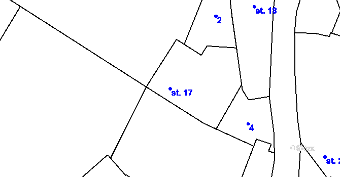 Parcela st. 17 v KÚ Jenichov, Katastrální mapa