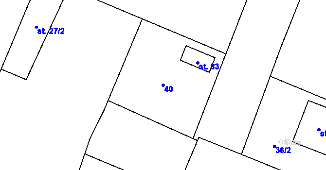 Parcela st. 40 v KÚ Jenichov, Katastrální mapa