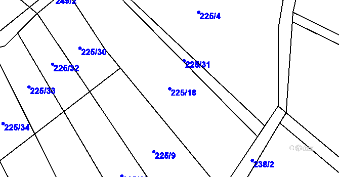 Parcela st. 225/18 v KÚ Jenichov, Katastrální mapa