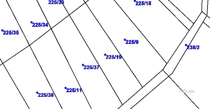 Parcela st. 225/19 v KÚ Jenichov, Katastrální mapa