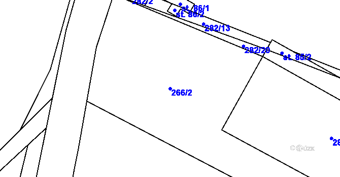 Parcela st. 266/2 v KÚ Jenichov, Katastrální mapa