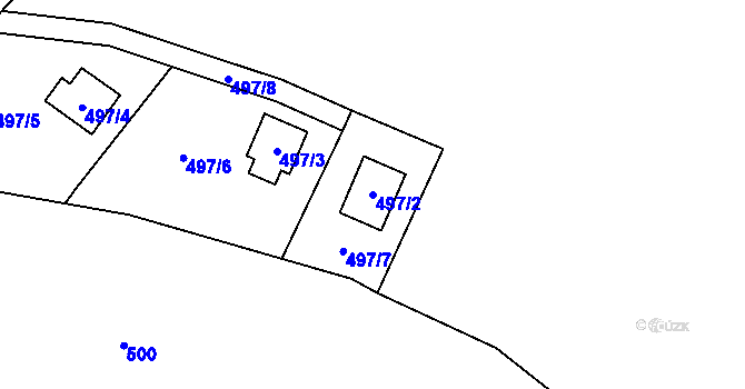 Parcela st. 497/2 v KÚ Jenichov, Katastrální mapa