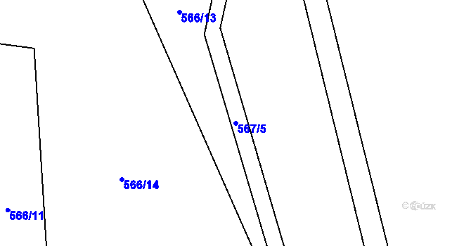 Parcela st. 567/5 v KÚ Jenichov, Katastrální mapa