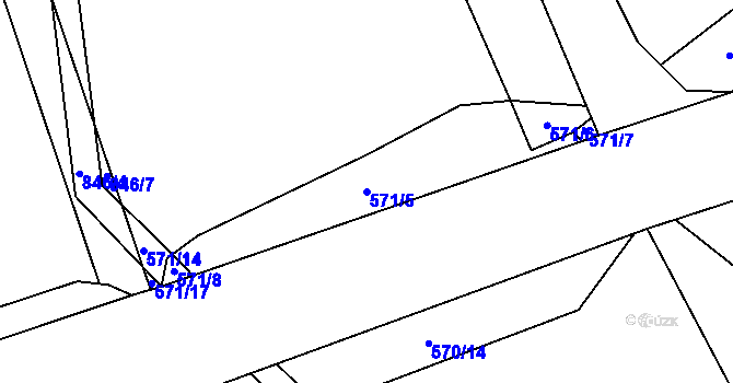 Parcela st. 571/5 v KÚ Jenichov, Katastrální mapa