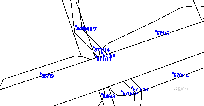 Parcela st. 571/8 v KÚ Jenichov, Katastrální mapa