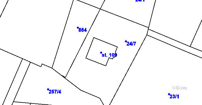 Parcela st. 109 v KÚ Jenichov, Katastrální mapa