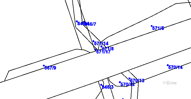 Parcela st. 571/17 v KÚ Jenichov, Katastrální mapa