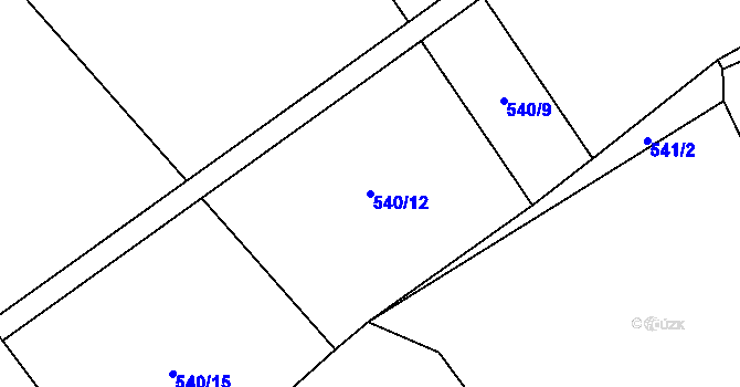 Parcela st. 540/12 v KÚ Jenichov, Katastrální mapa