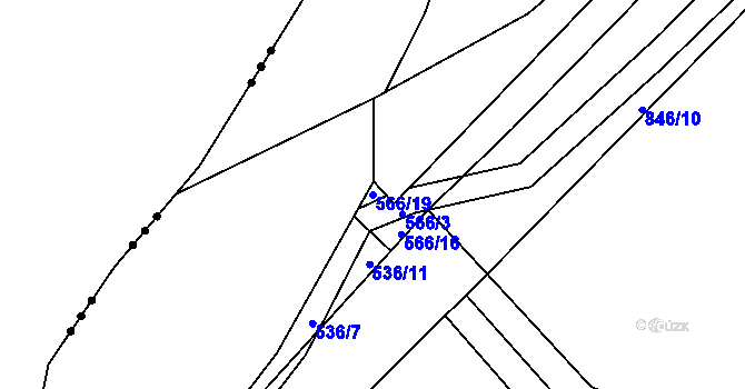 Parcela st. 566/19 v KÚ Jenichov, Katastrální mapa