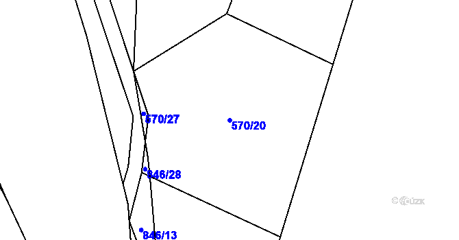 Parcela st. 570/20 v KÚ Jenichov, Katastrální mapa