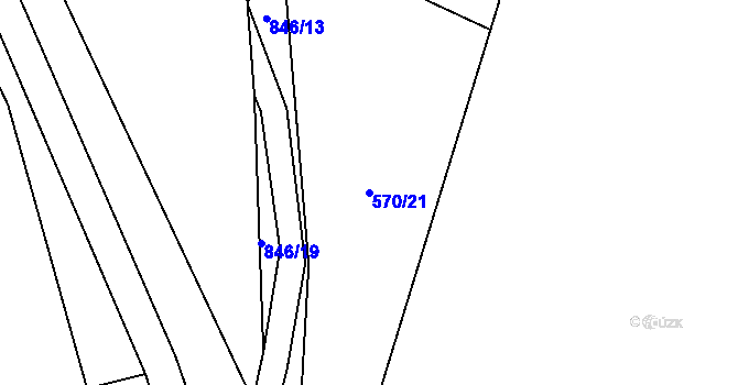 Parcela st. 570/21 v KÚ Jenichov, Katastrální mapa