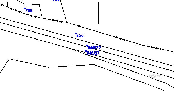Parcela st. 846/22 v KÚ Jenichov, Katastrální mapa