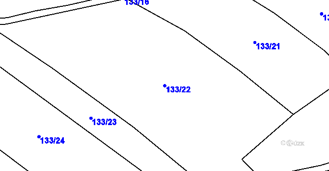 Parcela st. 133/22 v KÚ Jenichov, Katastrální mapa