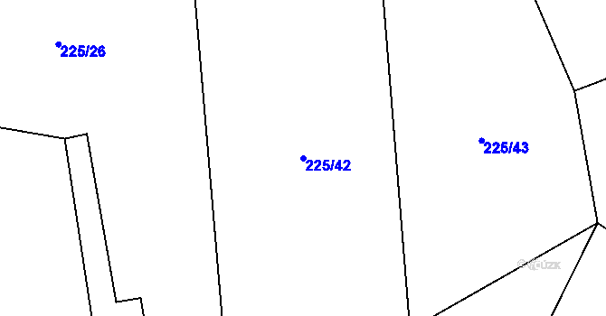 Parcela st. 225/42 v KÚ Jenichov, Katastrální mapa