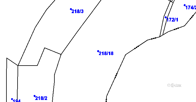 Parcela st. 218/18 v KÚ Jenichov, Katastrální mapa