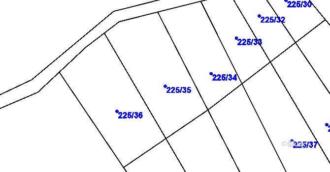 Parcela st. 225/35 v KÚ Jenichov, Katastrální mapa