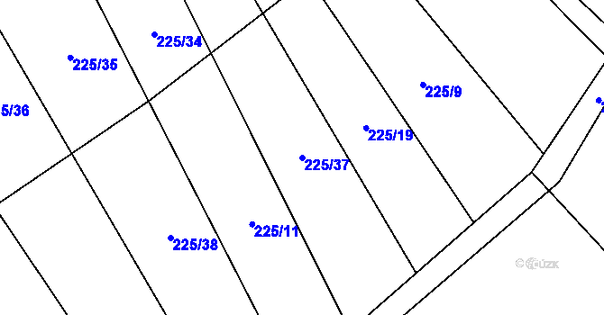 Parcela st. 225/37 v KÚ Jenichov, Katastrální mapa