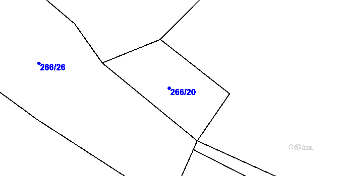 Parcela st. 266/20 v KÚ Jenichov, Katastrální mapa