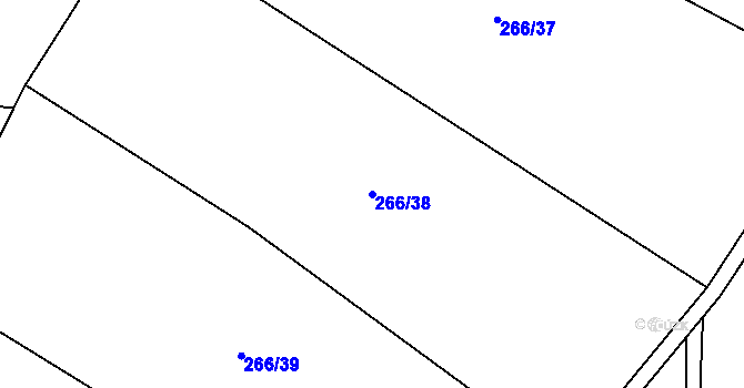 Parcela st. 266/38 v KÚ Jenichov, Katastrální mapa