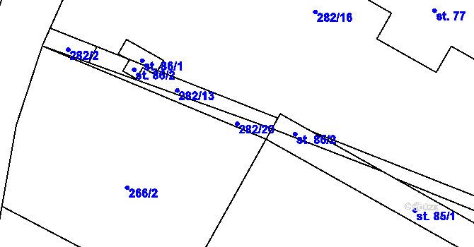 Parcela st. 282/20 v KÚ Jenichov, Katastrální mapa