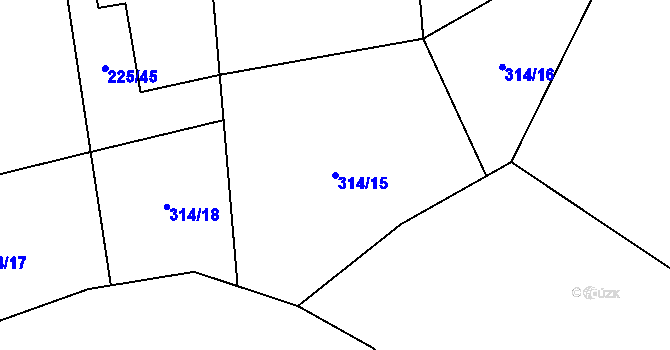 Parcela st. 314/15 v KÚ Jenichov, Katastrální mapa