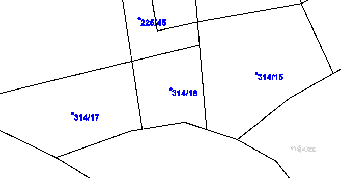 Parcela st. 314/18 v KÚ Jenichov, Katastrální mapa