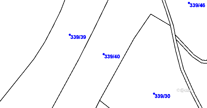 Parcela st. 339/40 v KÚ Jenichov, Katastrální mapa