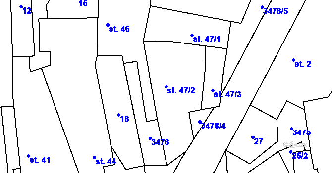 Parcela st. 47/2 v KÚ Jeníkov u Vlašimi, Katastrální mapa