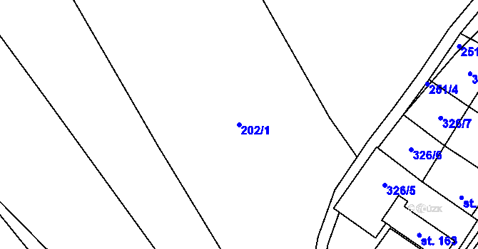 Parcela st. 202/1 v KÚ Jeníkov u Vlašimi, Katastrální mapa