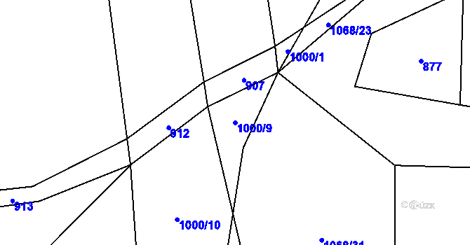 Parcela st. 1000/9 v KÚ Jeníkov u Vlašimi, Katastrální mapa