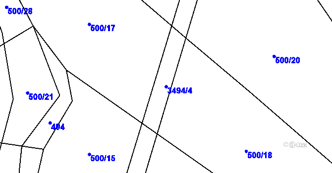 Parcela st. 3494/4 v KÚ Jeníkov u Vlašimi, Katastrální mapa