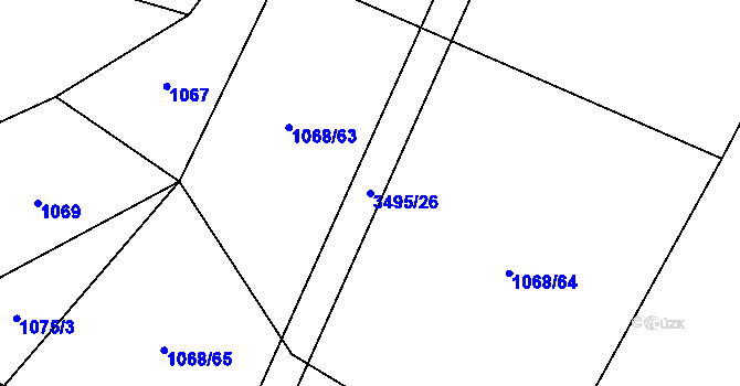 Parcela st. 3495/26 v KÚ Jeníkov u Vlašimi, Katastrální mapa