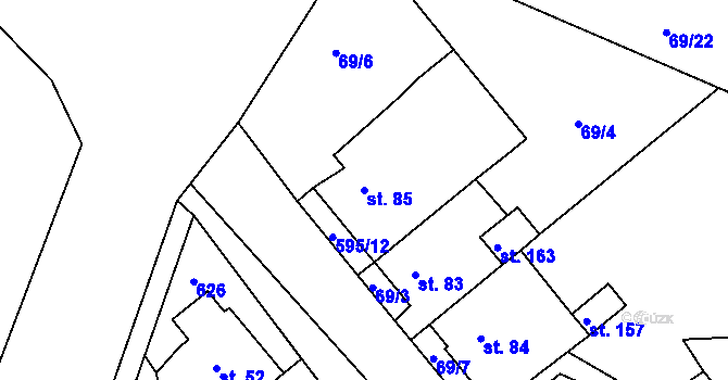 Parcela st. 85 v KÚ Jeníkov u Duchcova, Katastrální mapa