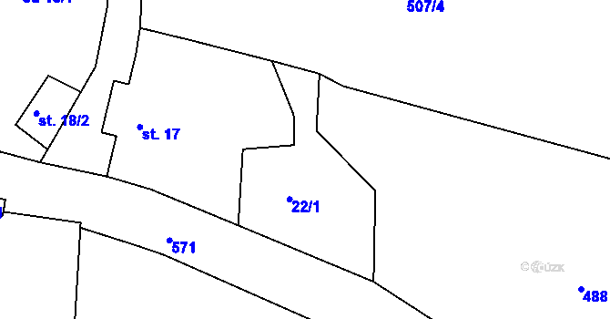 Parcela st. 21 v KÚ Jeníkov u Duchcova, Katastrální mapa