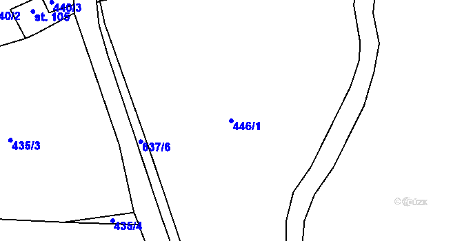 Parcela st. 446/1 v KÚ Jeníkov u Duchcova, Katastrální mapa