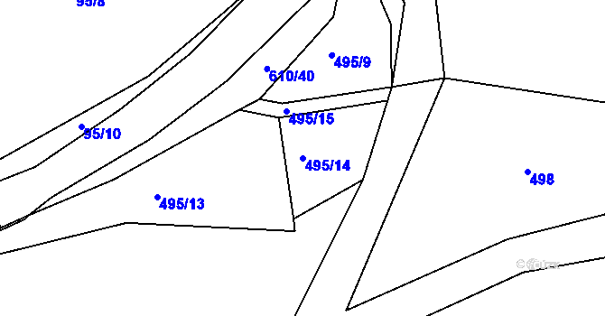 Parcela st. 495/14 v KÚ Jeníkov u Duchcova, Katastrální mapa