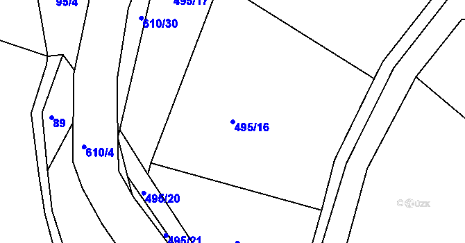 Parcela st. 495/16 v KÚ Jeníkov u Duchcova, Katastrální mapa
