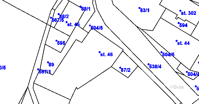 Parcela st. 46 v KÚ Oldřichov u Duchcova, Katastrální mapa