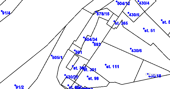 Parcela st. 49/2 v KÚ Oldřichov u Duchcova, Katastrální mapa