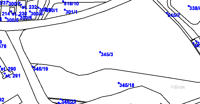 Parcela st. 345/3 v KÚ Oldřichov u Duchcova, Katastrální mapa