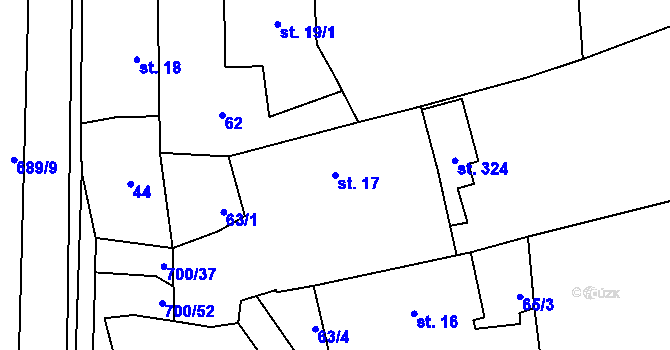 Parcela st. 17 v KÚ Jeníkov u Hlinska, Katastrální mapa