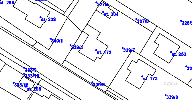 Parcela st. 172 v KÚ Jeníkov u Hlinska, Katastrální mapa