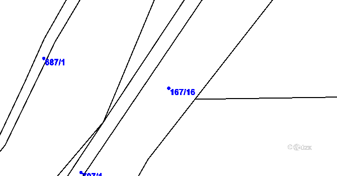 Parcela st. 167/16 v KÚ Jeníkov u Hlinska, Katastrální mapa